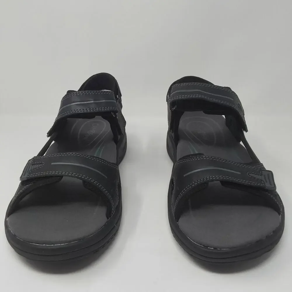 Orthofeet Men's Gemini 566 Black Leather Orthopedic Walking Sandals US 10 NWB